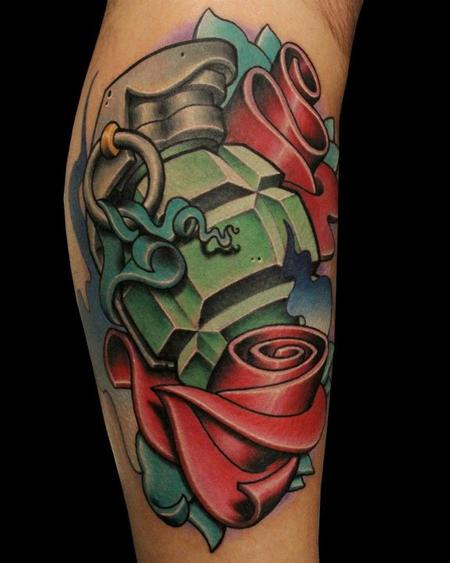 Tattoos - Grenade and roses - 62037